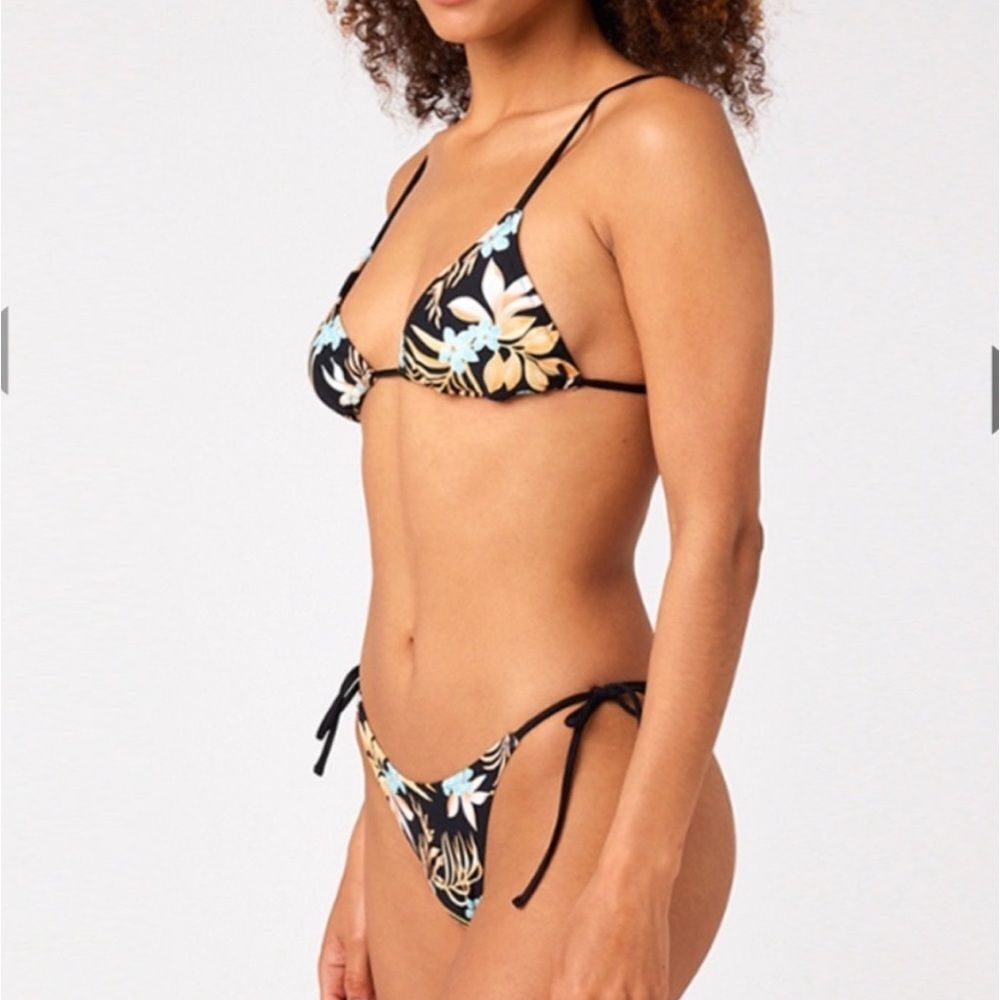 NWT RIP CURL Sun Dance Tri Set in Black Beach Womens Top & Bottom Size Large - Picture 2 of 7
